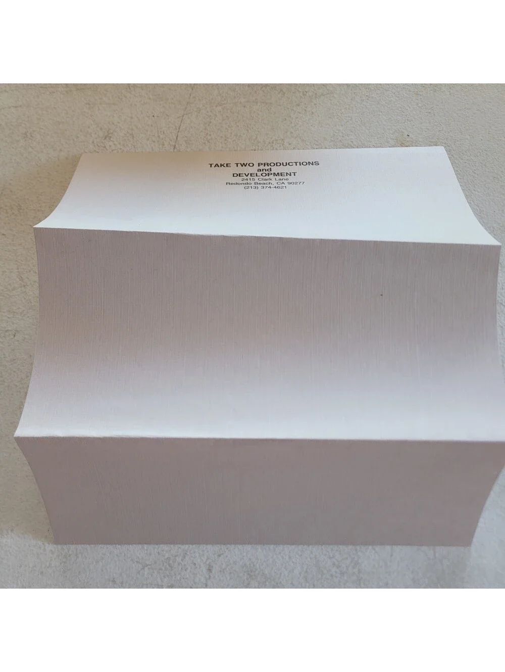 Vintage Hollywood Film Production Co Letterhead & Envelope Redondo Beach CA
